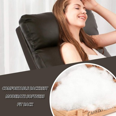 Brown Faux Leather Swivel Recliner with Manufactured Wood Frame