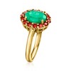Ross-Simons 1.70 Carat Emerald and .70 ct. t.w. Garnet Ring in 18kt Gold Over Sterling - 3 of 4