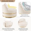 Racxily 360 Degree Swivel Accent Chair, Velvet Modern Upholstered Barrel Chairs, Over-Sized Soft Chair with Seat Cushion - 3 of 4