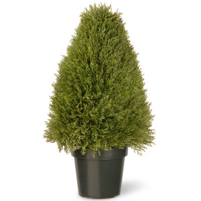 National Tree 30 Inch Upright Artificial Juniper with Green Round Growers Pot