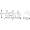 Progress Lighting Saluda 3-Light Bath Vanity, Brushed Nickel, Clear Glass Shades - 2 of 2