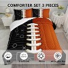 Acoinel 3 Pcs Football Themed Lightwight Ultra Soft Comforter Set with 2 Pillowcases, TWIN, Brown - 2 of 4