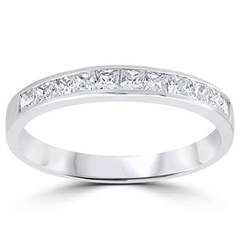 Pompeii3 3/8ct Princess Cut Diamond Wedding Anniversary Ring 14K White Gold