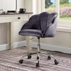 Simple Relax Office Chair in Dark Gray Velvet and Chrome - 2 of 4