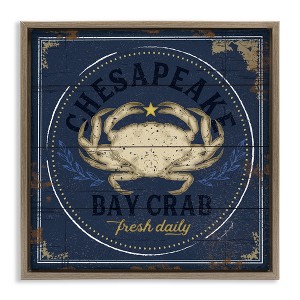 Stupell Industries Vintage Chesapeake Bay Crab Floating Frame Canvas Art, Brown, 18" x 18" - 1 of 4