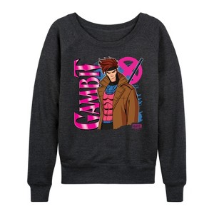 Women's - Marvel - X-Men Gabmit With Logo Lightweight French Terry Wide Neck Long Sleeve Shirt - 1 of 4