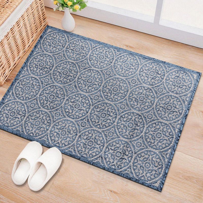 World Rug Gallery Transitional Floral Circles Textured Flat Weave Indoor/Outdoor Area Rug, 3 of 10