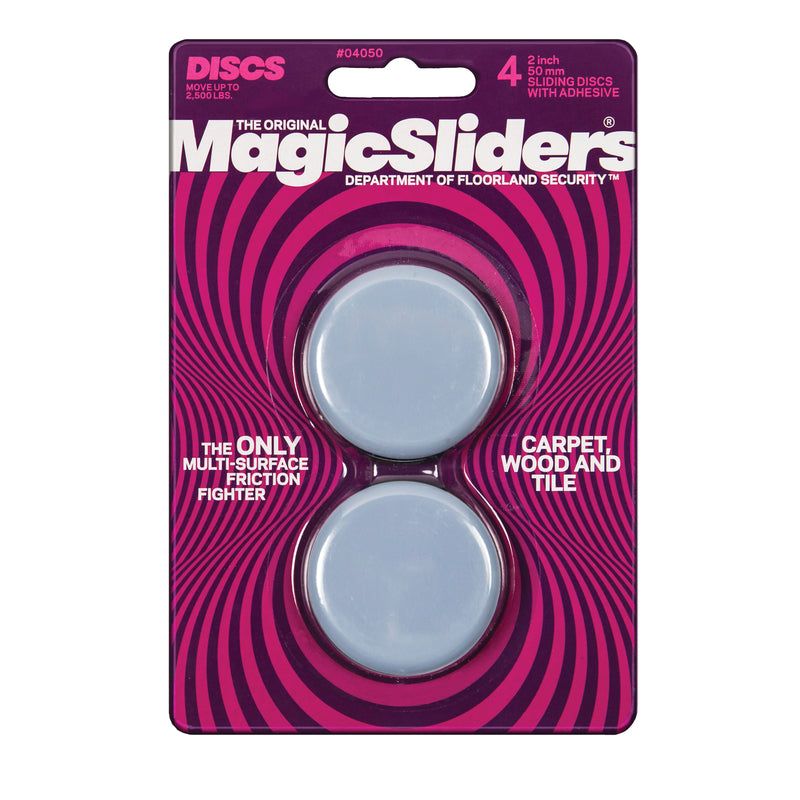 Magic Sliders Gray 2 in. Plastic Sliding Discs 4 pk, 2 of 3