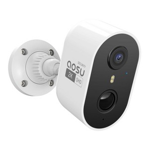 aosu 2K QHD 3.0-MP Wi-Fi® Outdoor AI-Smart Security Camera, Battery Powered, with PIR Motion Detection, 2-Way Audio, and Spotlight, C6L2BA11 in White - 1 of 4