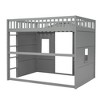 PAGED Twin Size Loft Bed with Under-bed Space, Wooden Bed Frame with Windows, Ladder and Guardrail, Modern Bunk Bed for Boy and Girl - 3 of 4
