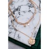 Slickblue Women's Fashion Necklace, Double Gold Chain with Pearl & Coin Pendants, Paperclip and Twisted Style, 15"-21" - 2 of 4