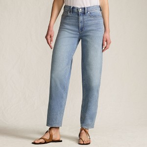Lands' End Women's Recover High Rise Barrel Leg Ankle Jeans - 1 of 4