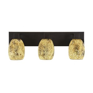 Toltec Lighting Apollo 3 - Light Vanity in  Dark Granite with 5" Gold Fusion Shade - 1 of 1