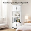 VEVOR 68" Tall Corner Storage Cabinet, 6 Tiers Farmhouse Storage Cabinet with 4 Wooden Doors & Adjustable Shelves,Freestanding Corner Kitchen Cabinet - 4 of 4