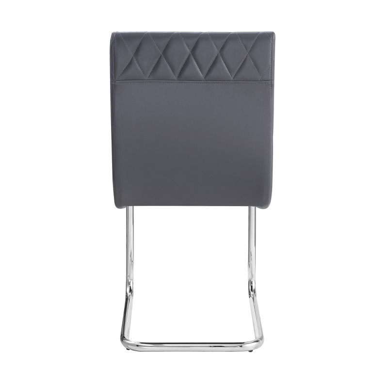 Set 2 17&#34; Ansonia Dining Chairs Gray/Chrome - Acme Furniture, 5 of 8