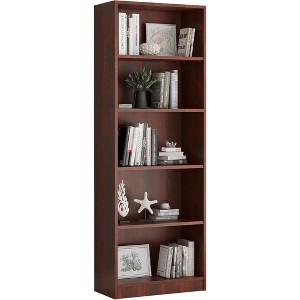 Fontoi Decorative Bookshelf, Adjustable Bookcase with 5 Shelves, Versatile Freestanding Bookshelf for Home Office Library, Brown, 11.6"*24.4"*55.9 - 1 of 4