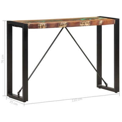 Industrial Charm Reclaimed Wood & Steel Console Table - 43.3in x 13.8in x 29.9in