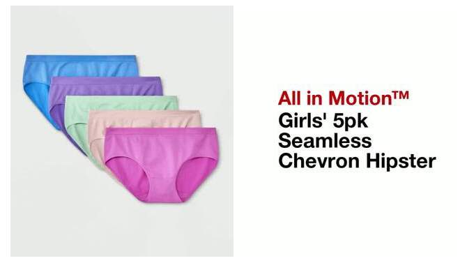 Girls' 5pk Seamless Chevron Hipster - All In Motion™ , 2 of 5, play video