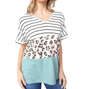 Women's Colorblock Short Sleeve Top - Haptics - 1 of 3