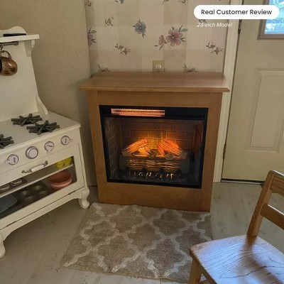 Modern Black Painted Electric Wall Mount Fireplace Insert