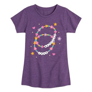 Girls' - Instant Message - Friendship Bracelet Fitted Short Sleeve Graphic T-Shirt - 1 of 4