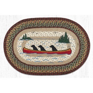 Earth Rugs Labs in Canoe Oval Patch Tread Rug – 20"x30" Rustic Braided Jute Accent - 1 of 3