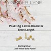 Pearl Dangle Flat Back Earrings for Women Sterling Silver 16g Cartilage Helix Lobe Body Piercing Stud Ginger Lyne - 3 of 4