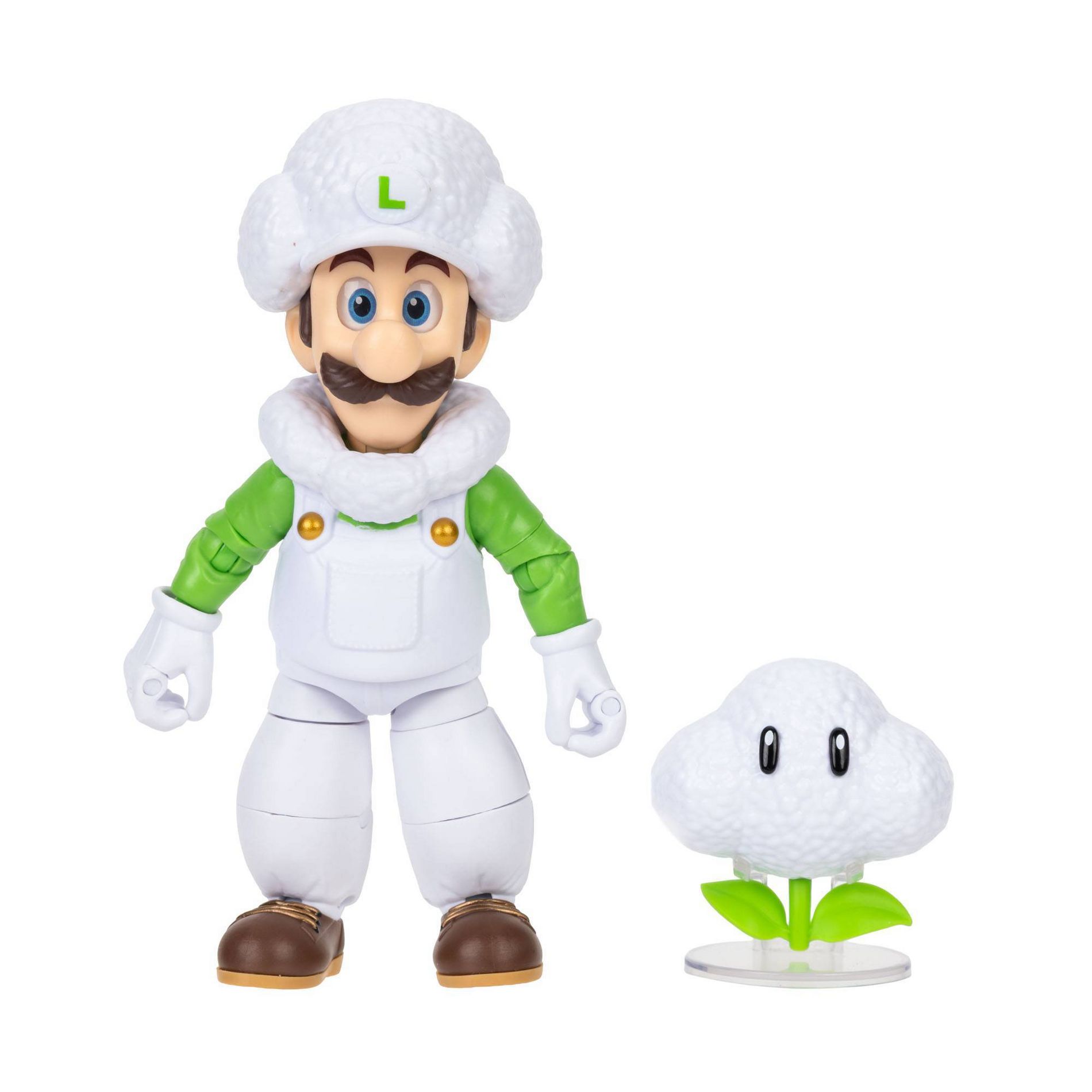 The Super Mario Galaxy Movie - 5" Figure Series – Cloud Luigi Figure with Cloud Accessory