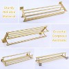 Mixxidea Square Bath Towel Hook 2 PCS Bundle with Toilet Paper Holder, Towel Holder (Brushed Gold) - 2 of 3