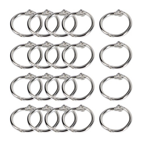 Coideal Loose Leaf Binder Rings 2.5 Inch, 20 Pack Large Openable Metal Book  Rings, Easy to Open and Close, Silver Circular Shower Curtain Ring Loops