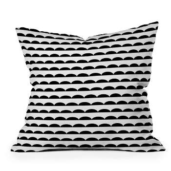 Striped Square Throw Pillow Black/White - Deny Designs