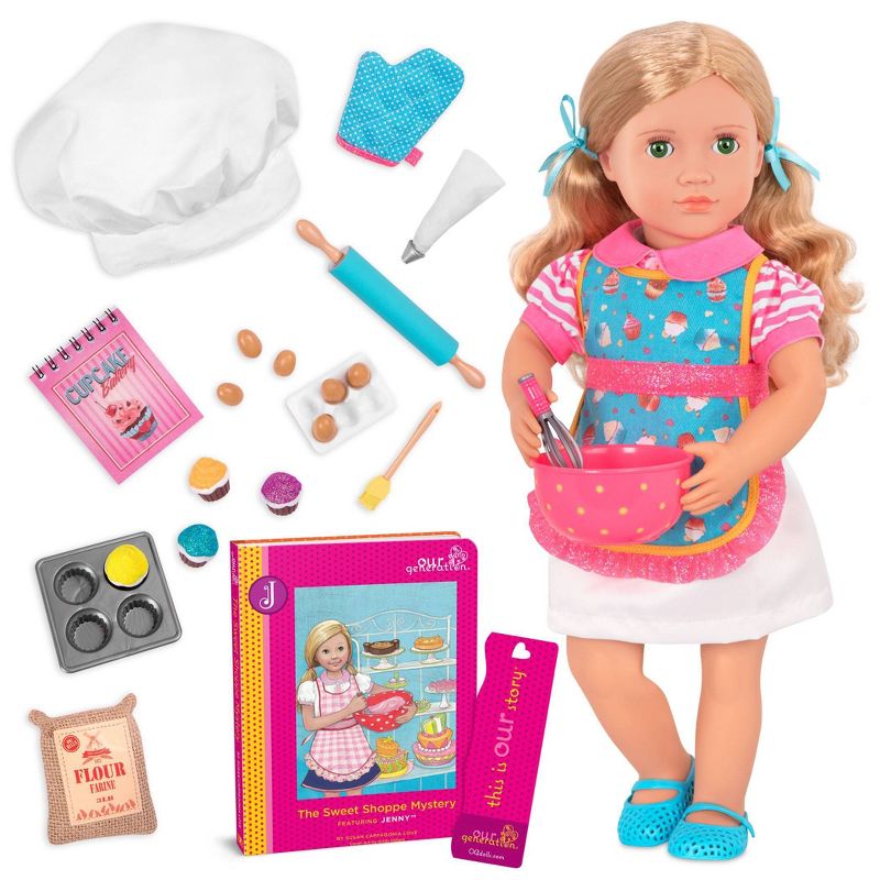 Our Generation Jenny with Storybook &#38; Accessories 18&#34; Posable Baking Doll, 1 of 11