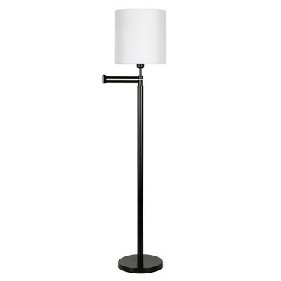 Hudson and Canal Swing Arm Floor Lamp with Fabric Drum Shade