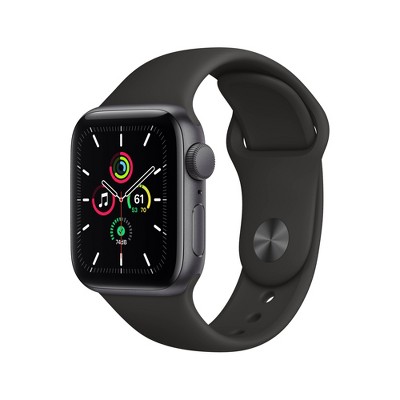 apple watch 4 space gray aluminum case with black sport loop