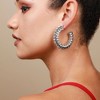 SOHI Women's Crystal Silver Party Hoop Earrings - 3 of 4