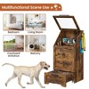 GustoWave Dog Feeding Station with 2 Elevated Dog Bowls, Pet Feeding Station with Storage Cabinet Organizer, Flip-Up Lid, Anti-Toppling - 3 of 4