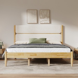 Christopher Knight Home Groth Modern Rubberwood Fleece Upholstered Bed - 1 of 4
