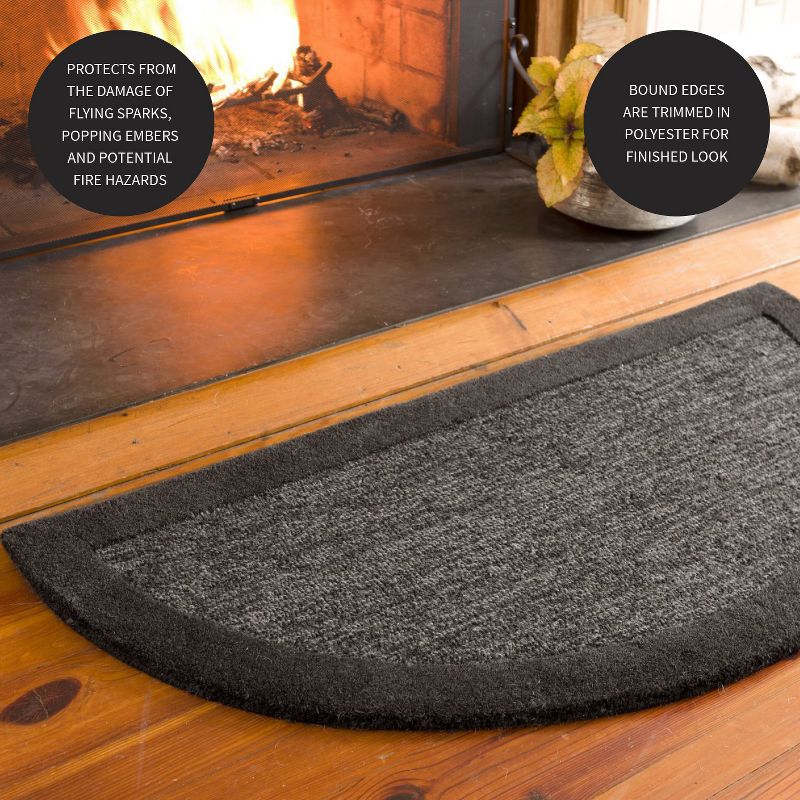 Plow & Hearth - Madrid Banded Half-Round Hearth Fireproof Rug, 2' x 4', 5 of 6