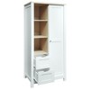 TIRAMISUBEST Bedroom Storage Wardrobe with Hanging Rods, 2 Drawers & Open Shelves - Mobile Lateral Filing Cabinet Locking Wheels Adjustable Shelf - 3 of 4