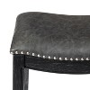 Maven Lane Adrien Rustic Backless Vegan Leather Saddle Seat Counter Height Bar Stool - 4 of 4