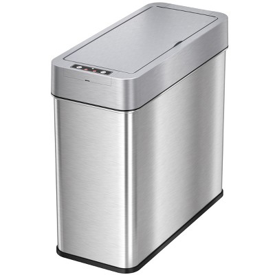 Itouchless Wings Open Lid Kitchen Sensor Trash Can With Absorbx Odor Filter  Rectangular 18 Gallon Silver Stainless Steel : Target