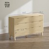 Aghana Digitals White 6-Drawer Fluted Chest with Gold Pulls, 5 Wood Legs - Spacious Storage Dresser - 4 of 4