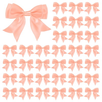 Unique Bargains Polyester Durable Craft Decorative Gift Double-Deck Pre-Tied Bows 3.6x2.2 Inch 50 Pcs
