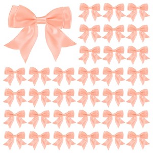 Unique Bargains Polyester Durable Craft Decorative Gift Double-Deck Pre-Tied Bows 3.6x2.2 Inch 50 Pcs - 1 of 4
