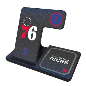 Keyscaper Philadelphia 76ers Linen 15-Watt 3 in 1 Charging Station - 1 of 4