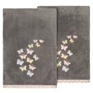 Linum Home Textiles 100% Turkish Cotton MARIPOSA Embellished Towel Set - 1 of 4