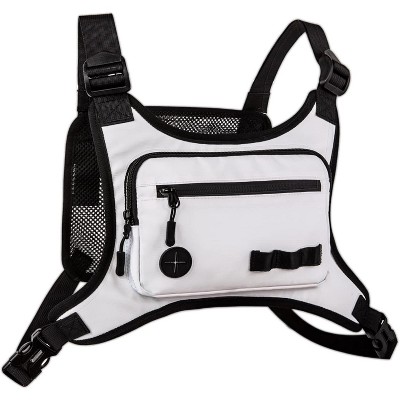 Running Chest Pack for Men Women, Lightweight Front Vest Bag with Phone Holder, Water Resistant for Hiking Cycling Jogging Skiing