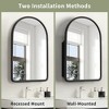 Lirago Arch Black Wooden Recessed Medicine Cabinet with Mirror Adjustable Shelves Shatterproof Glass - 4 of 4
