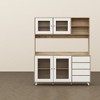 FUFU&GAGA 63"W Wooden Buffet Sideboard with Drawer Hooks and Open Shelf Worktop - 4 of 4