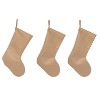 Transpac Fabric Neutral Stocking Set of 3 Christmas Home Decorations - 2 of 2